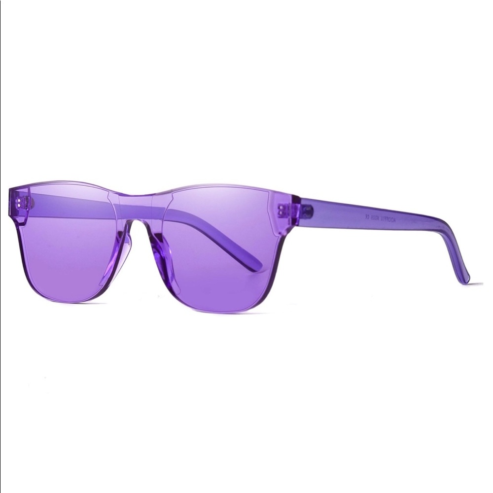 Rimless Wayfarer Sunglasses Retro Purple Classic